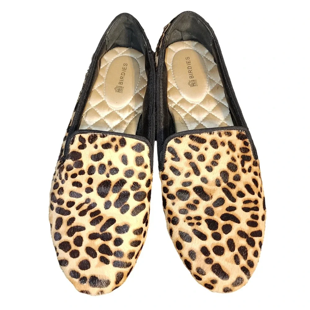 Birdies The Starling Cheetah Leopard Loafers Flats Womens Size 7.5 *FLAWS